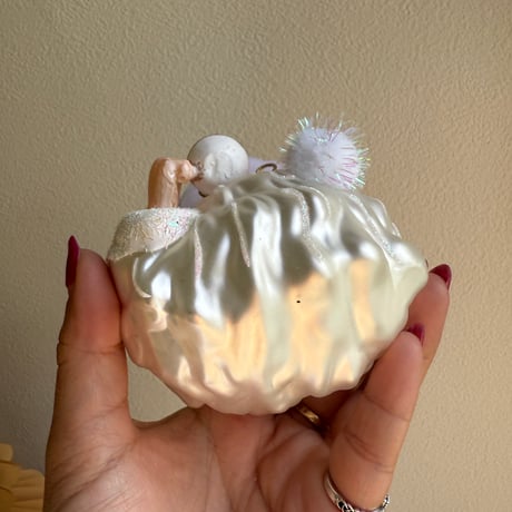 Santa glass ornament USA