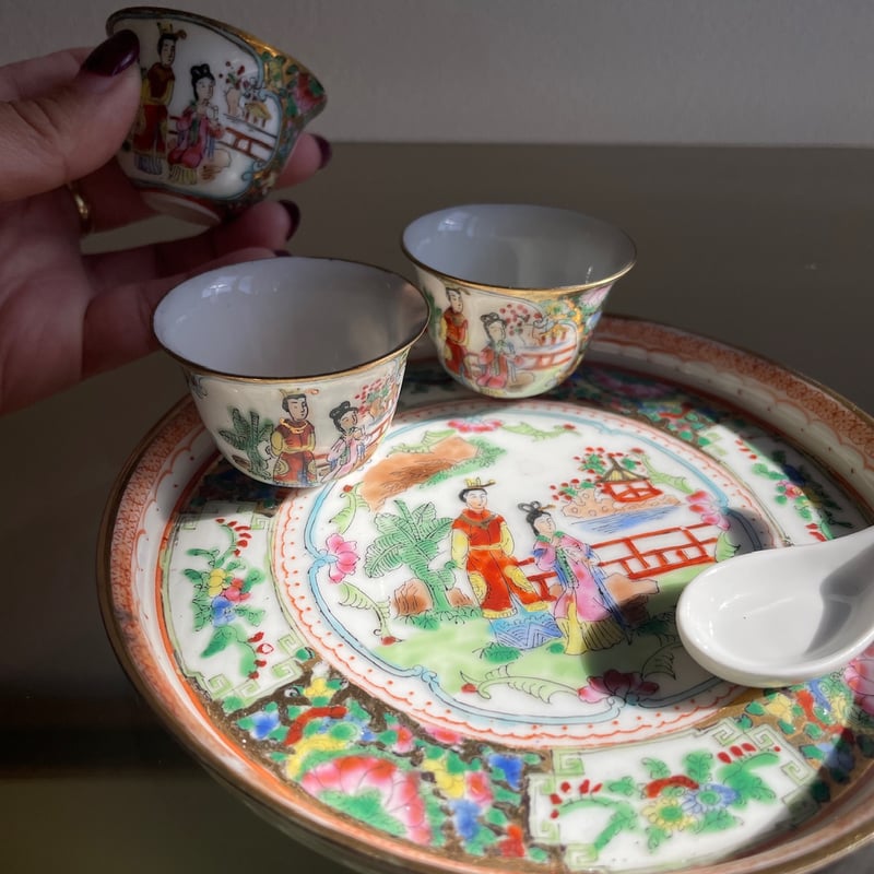 台湾 王宮柄 お皿とおちょこ 4点セット | Koy studio