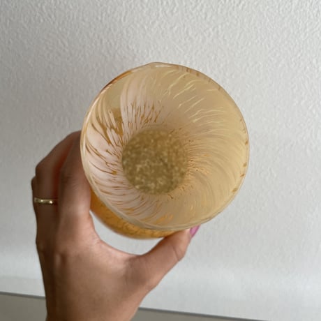 Yellow glass flower vase