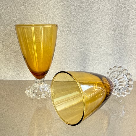 Anchor Hocking Boopie amber goblet glass