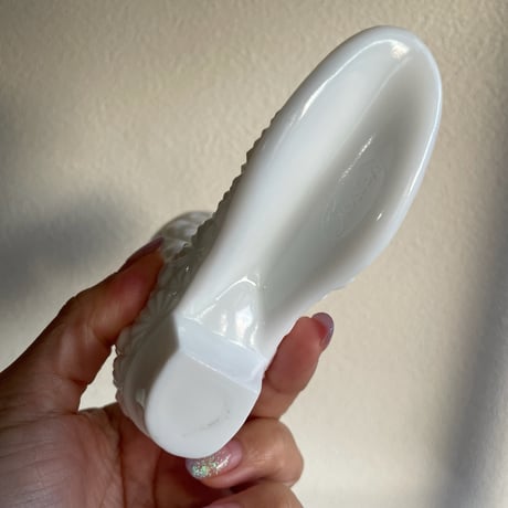 Fenton milk glass boots