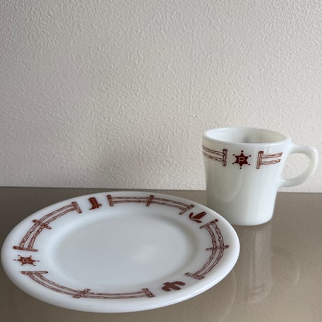 Vintage Pyrex 1960's Ponderosa Old western series tray