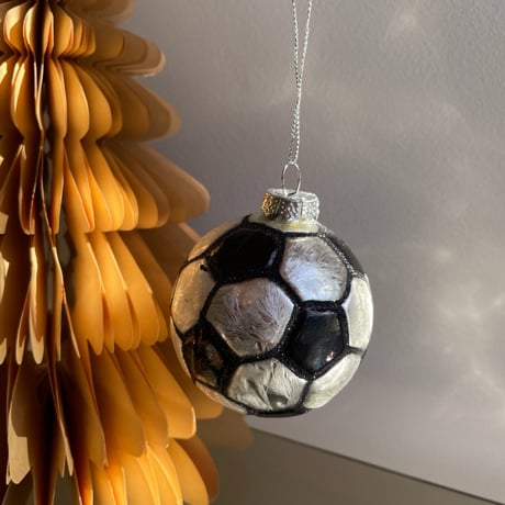Soccer ball glass ornament USA