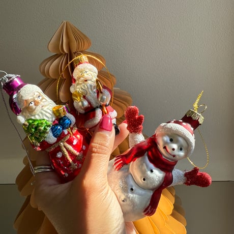 【Vintage】Santa glass ornament Poland