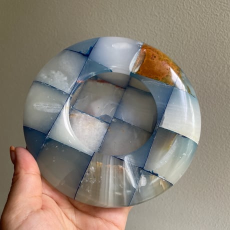 Stone ashtray large Blue
