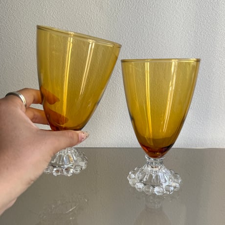 Anchor Hocking Boopie amber goblet glass