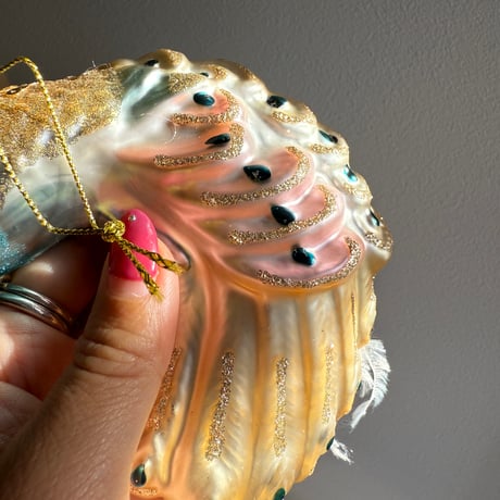 Peacock glass ornament USA