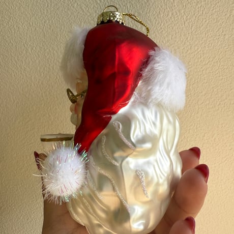 Santa glass ornament USA