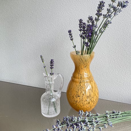 Yellow glass flower vase