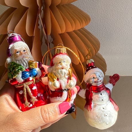 【Vintage】Santa glass ornament Poland