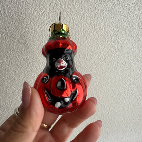 【Vintage】Pumpkin glass ornament USA