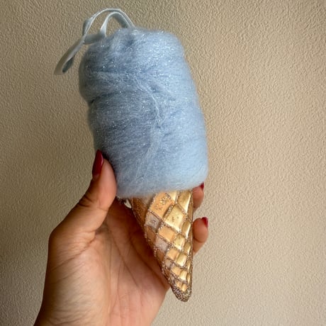 Ice cream cotton & glass ornament USA