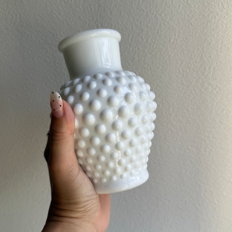 Fenton Hobnail milk glass vase