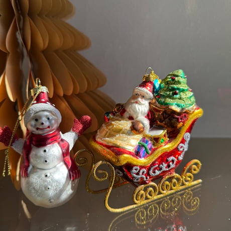Snowman glass ornament USA