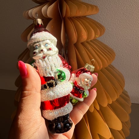 Mini santa glass ornament Poland