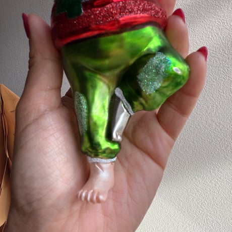 Yoga B santa glass ornament USA
