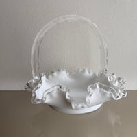Fenton milk glass frill fruits bowl