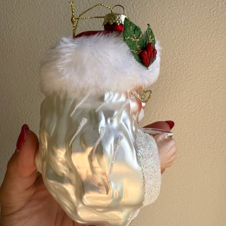 Santa glass ornament USA