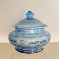 France flower handprint glass pot