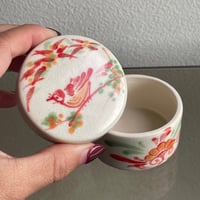 ベトナム バッチャン焼き 雀柄 朱色