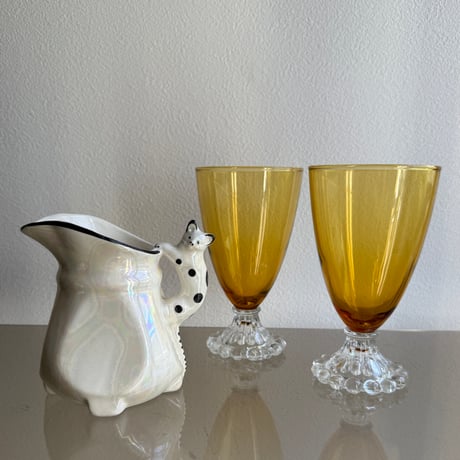 Anchor Hocking Boopie amber goblet glass