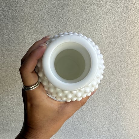 Fenton Hobnail milk glass vase