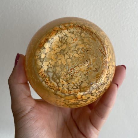 Yellow glass flower vase