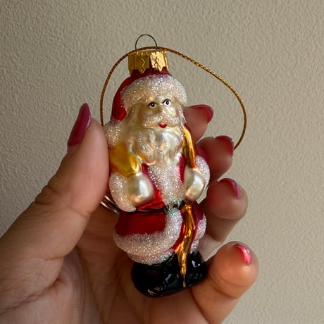 【Vintage】Santa glass ornament Poland