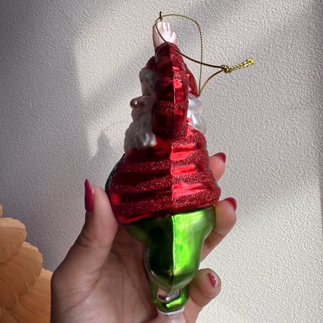 Yoga B santa glass ornament USA