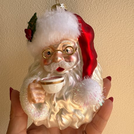 Santa glass ornament USA