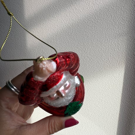 Yoga B santa glass ornament USA