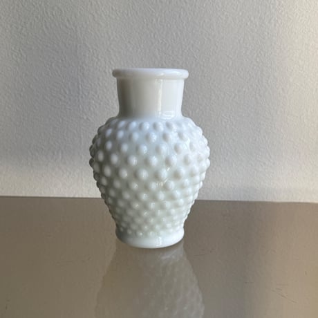 Fenton Hobnail milk glass vase