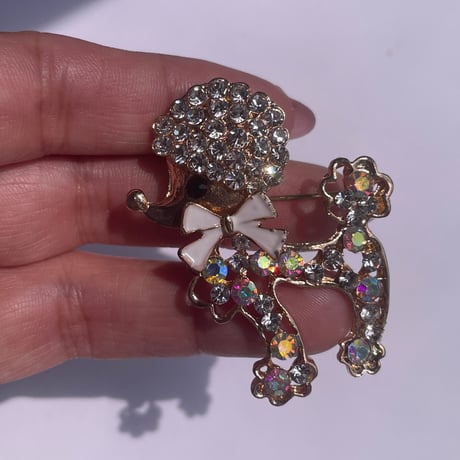 Poodle aurora brooch
