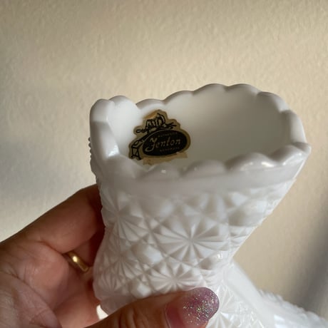 Fenton milk glass boots