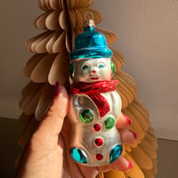 【vintage】Snowman glass ornament NY