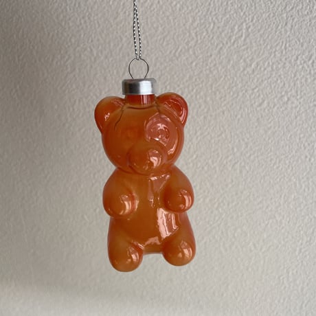 Gummy bear glass ornament orange USA（Silver charm）