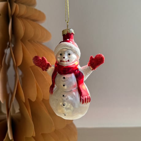Snowman glass ornament USA