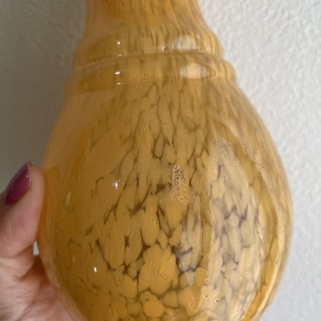 Yellow glass flower vase