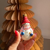 【Vintage】Snowman glass ornament Poland