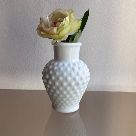 Fenton Hobnail milk glass vase