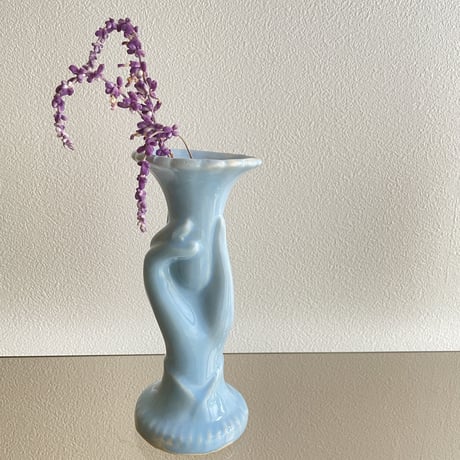 Hand flower vase Blue
