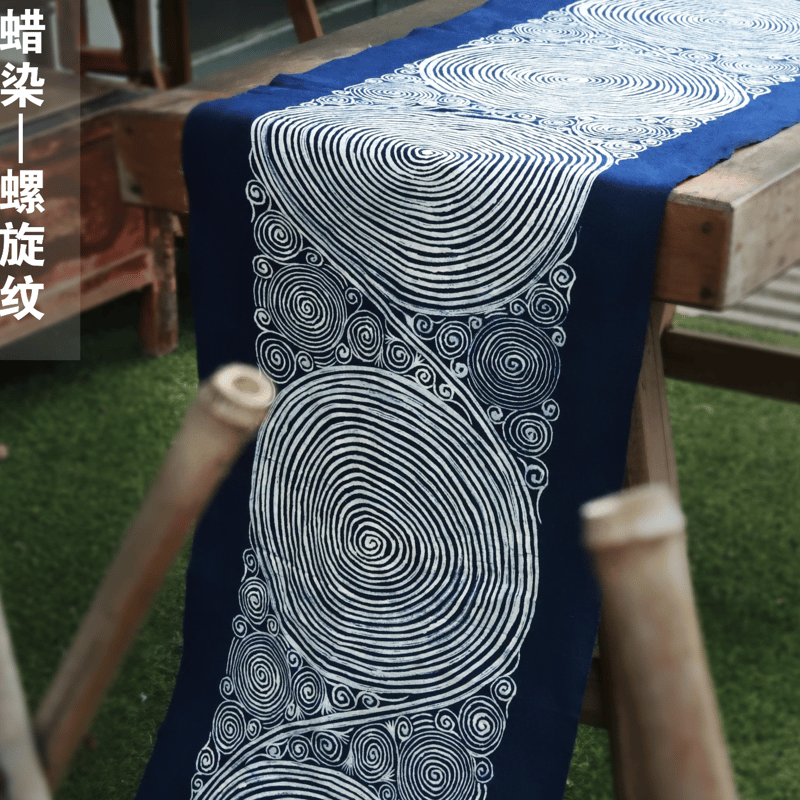 草木染　藍染　手絞り　和物　テーブルクロス　カバー　フリンジ 草木染 藍染 手絞り 和物 テーブルクロス カバー フリンジ