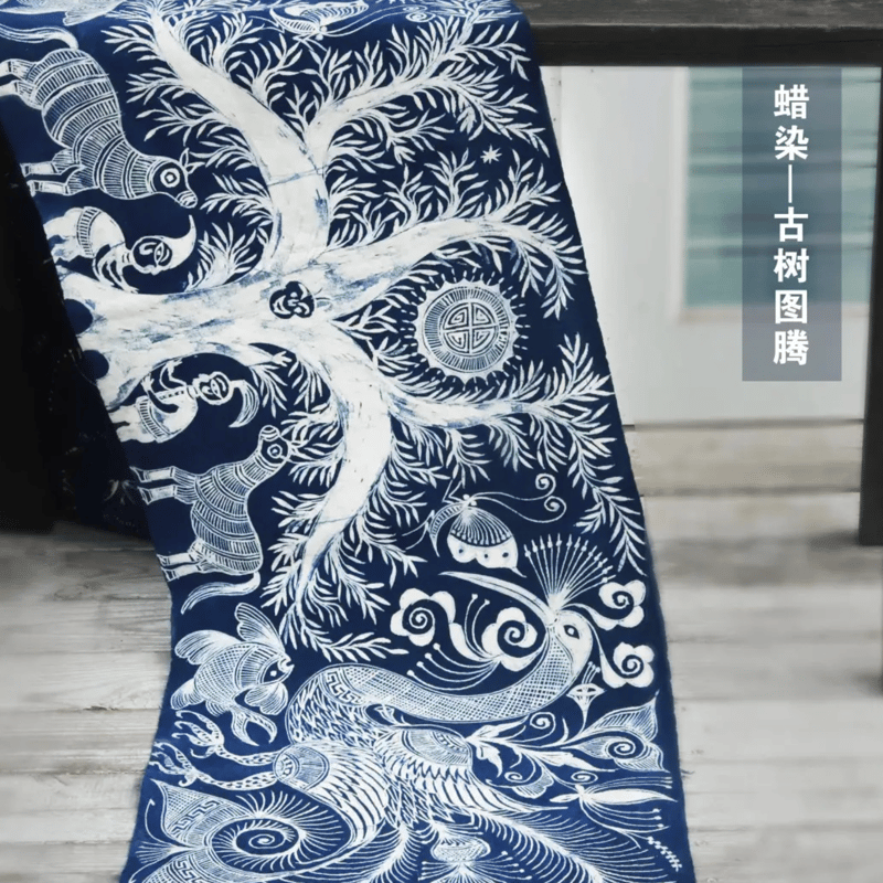 織り物　カレン族　藍染め　クロス　ラグ 織り物 カレン族 藍染め クロス ラグ