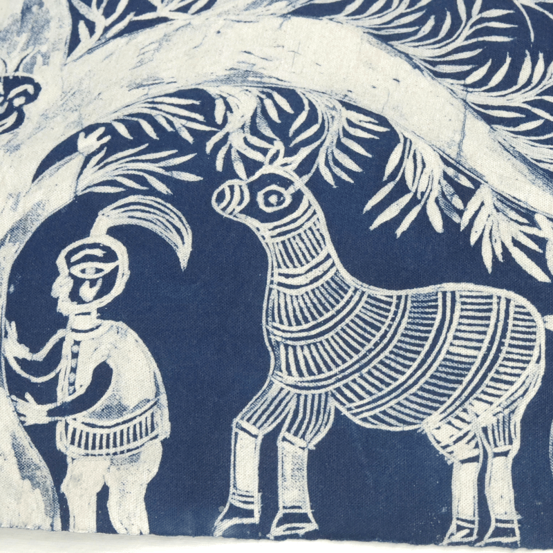 神話物語—古木伝説 ミャオ族蝋染 藍染テーブルクロス（長） | RAKUSU ART