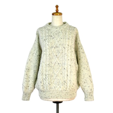IRELAND aran knit fisherman sweater (nep)