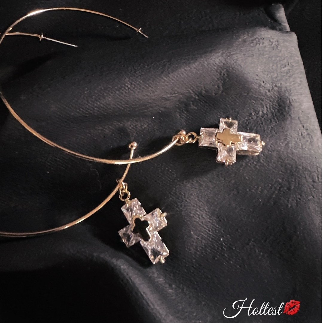 MandC♡typeZ zirconia cross hoop pierce | Hottest