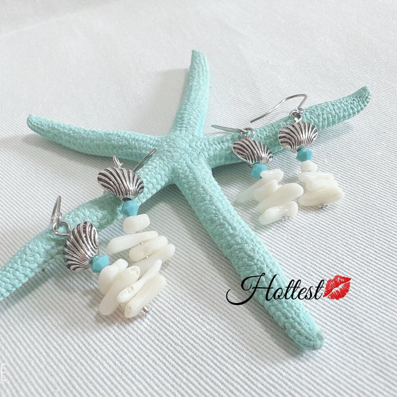 NS♡シェル×海竹サンゴ🪸ピアス | Hottest