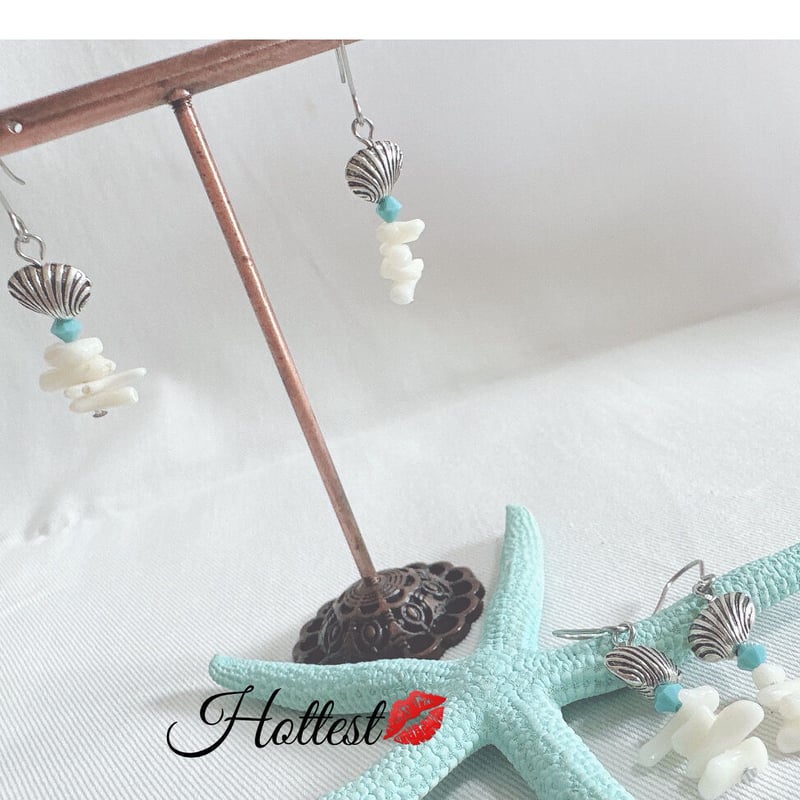 NS♡シェル×海竹サンゴ🪸ピアス | Hottest