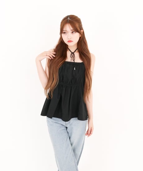 【BLACK】LATHE CAMISOLE