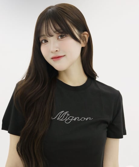 【BLACK】LINESTONE T-SHIRT